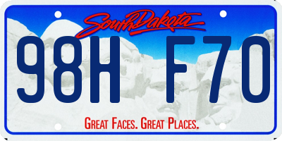 SD license plate 98HF70