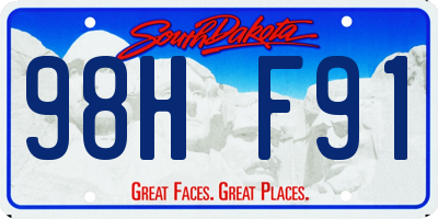 SD license plate 98HF91