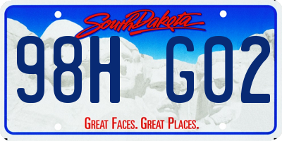 SD license plate 98HG02