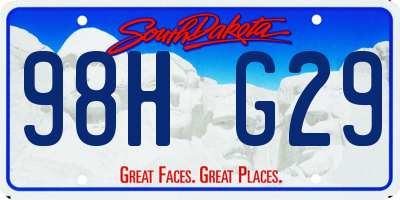SD license plate 98HG29