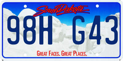 SD license plate 98HG43
