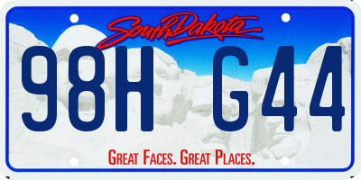 SD license plate 98HG44