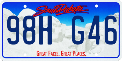 SD license plate 98HG46