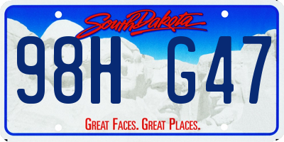 SD license plate 98HG47