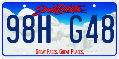 SD license plate 98HG48