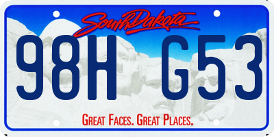SD license plate 98HG53