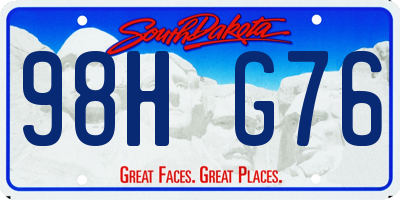 SD license plate 98HG76