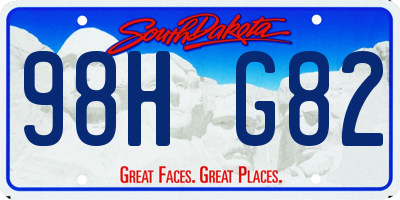 SD license plate 98HG82