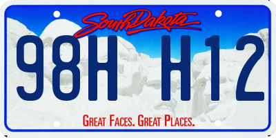 SD license plate 98HH12