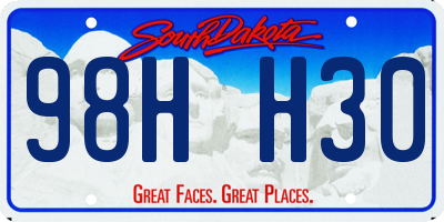SD license plate 98HH30