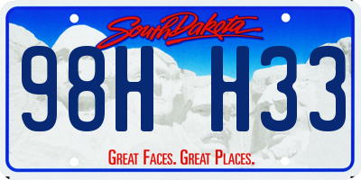 SD license plate 98HH33