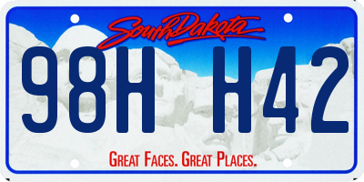 SD license plate 98HH42