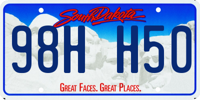 SD license plate 98HH50