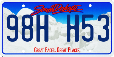 SD license plate 98HH53