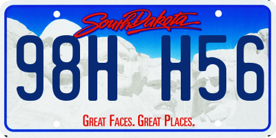 SD license plate 98HH56