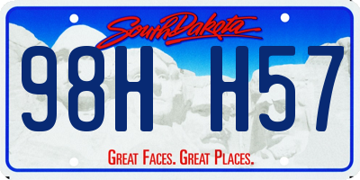 SD license plate 98HH57