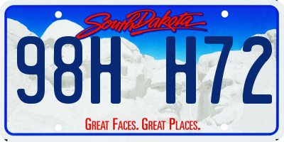 SD license plate 98HH72
