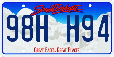 SD license plate 98HH94