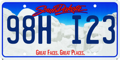 SD license plate 98HI23