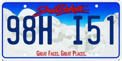 SD license plate 98HI51
