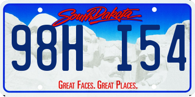 SD license plate 98HI54