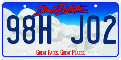 SD license plate 98HJ02