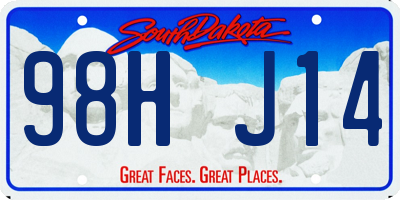 SD license plate 98HJ14
