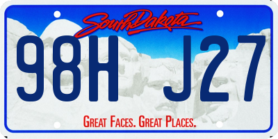 SD license plate 98HJ27