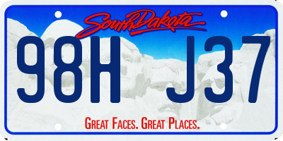 SD license plate 98HJ37