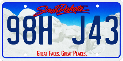 SD license plate 98HJ43