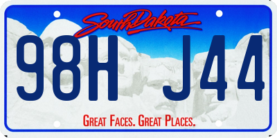 SD license plate 98HJ44