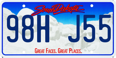 SD license plate 98HJ55