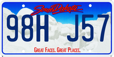 SD license plate 98HJ57