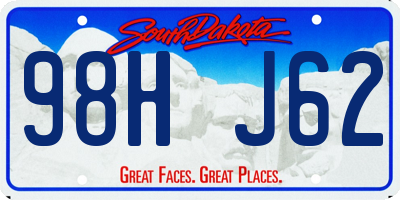 SD license plate 98HJ62