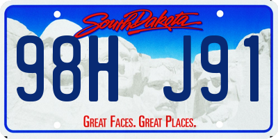 SD license plate 98HJ91