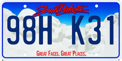 SD license plate 98HK31