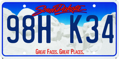 SD license plate 98HK34