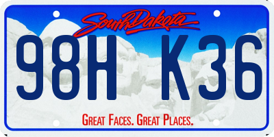 SD license plate 98HK36
