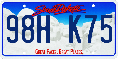 SD license plate 98HK75