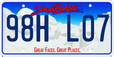 SD license plate 98HL07