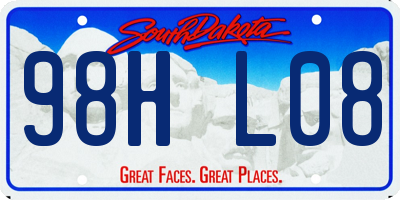 SD license plate 98HL08
