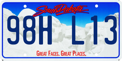 SD license plate 98HL13