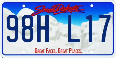 SD license plate 98HL17