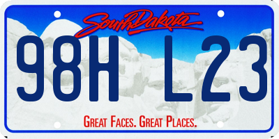 SD license plate 98HL23