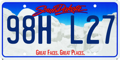 SD license plate 98HL27