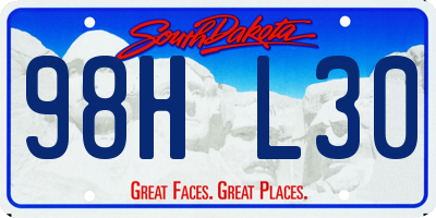 SD license plate 98HL30