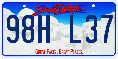 SD license plate 98HL37