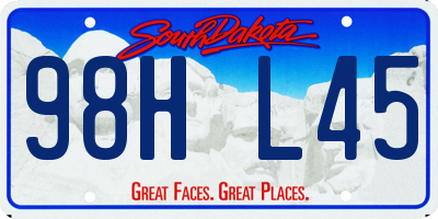 SD license plate 98HL45