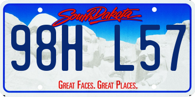SD license plate 98HL57