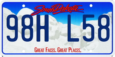 SD license plate 98HL58